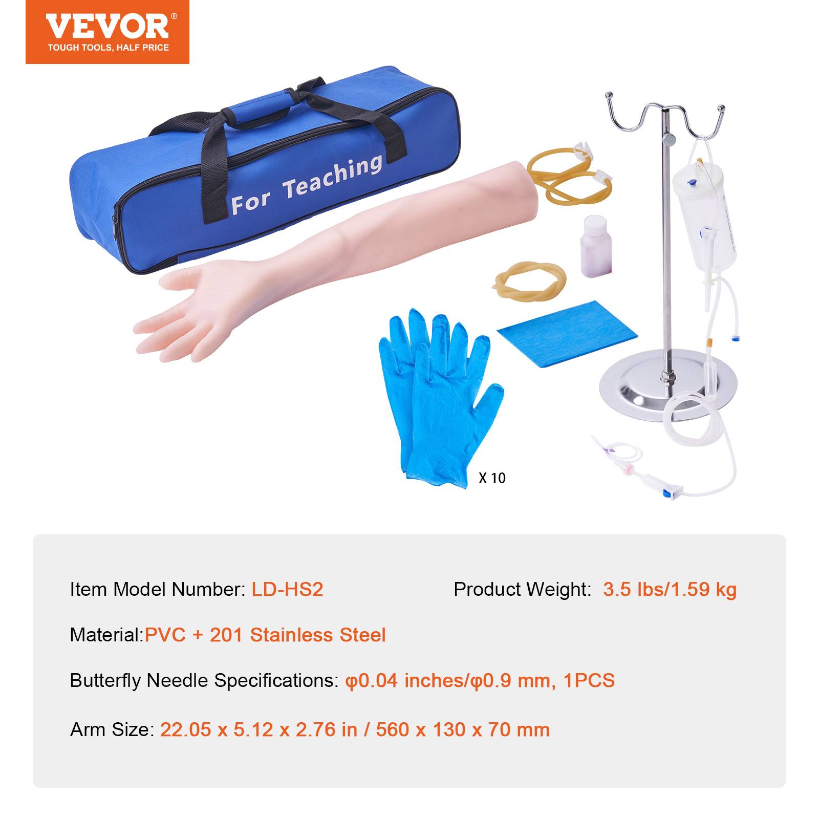 VEVOR Bras entraînement perfusion IV, PVC. Haute simulation, pour étudiants, infirmières. - Image 7