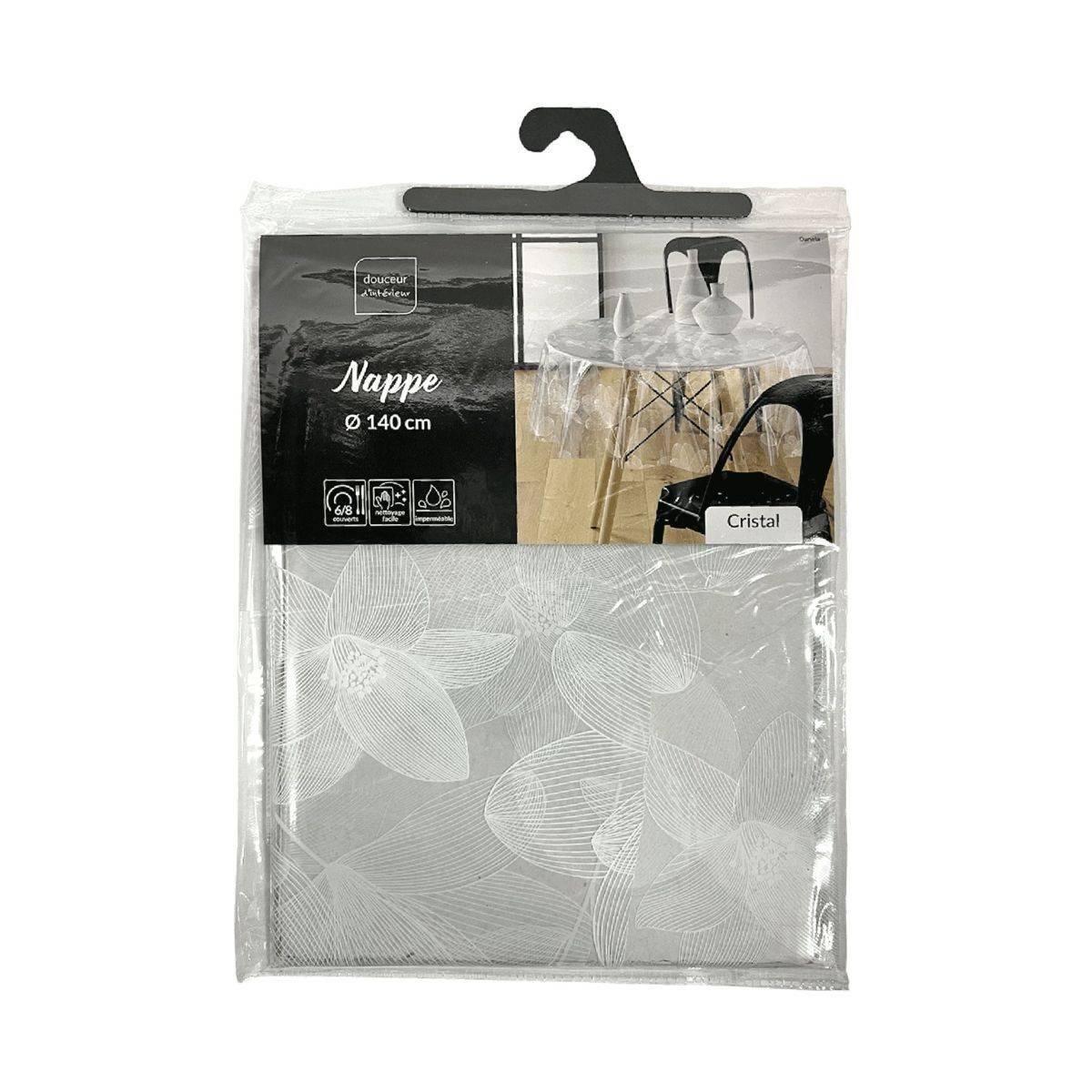 Nappe Toile Cirée Ronde "Danela" 140cm Blanc - Imagen 2