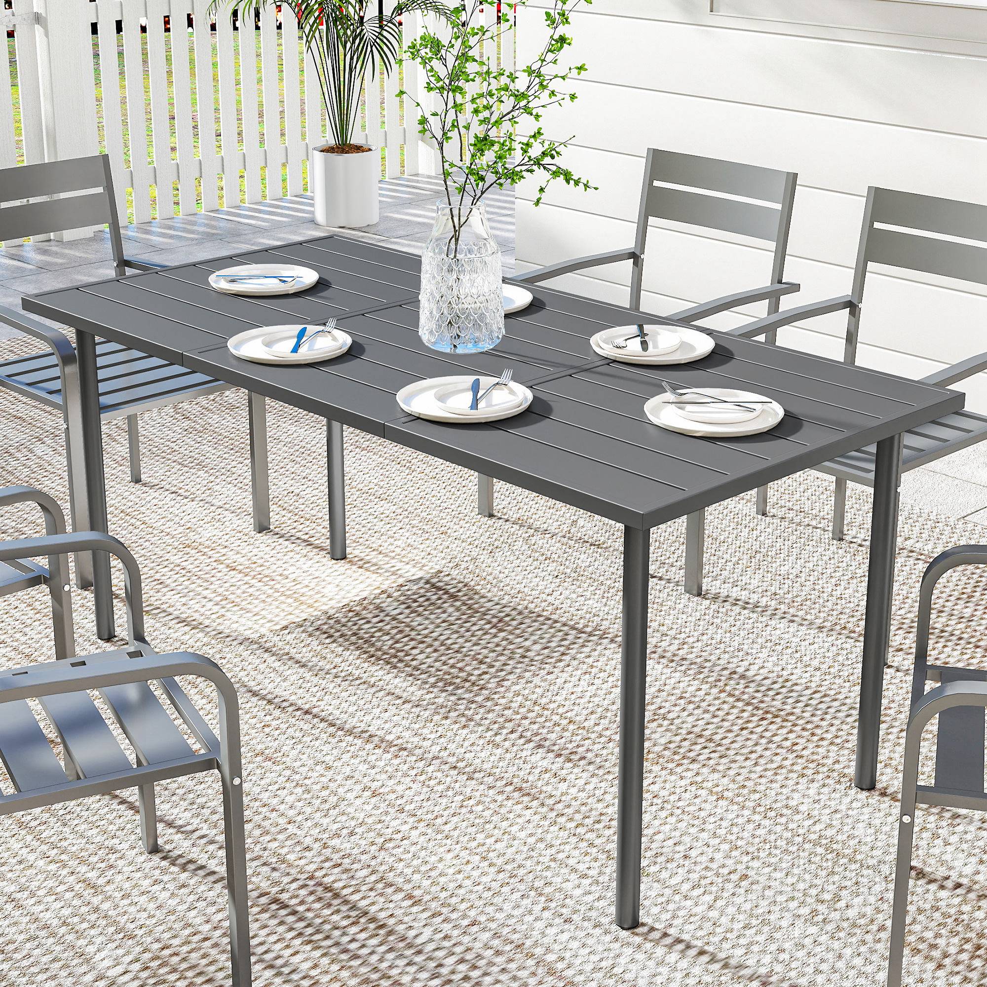 PANGIVO - Table de jardin acier 165 x 80 x 74 cm - PANGIVO - Image 4
