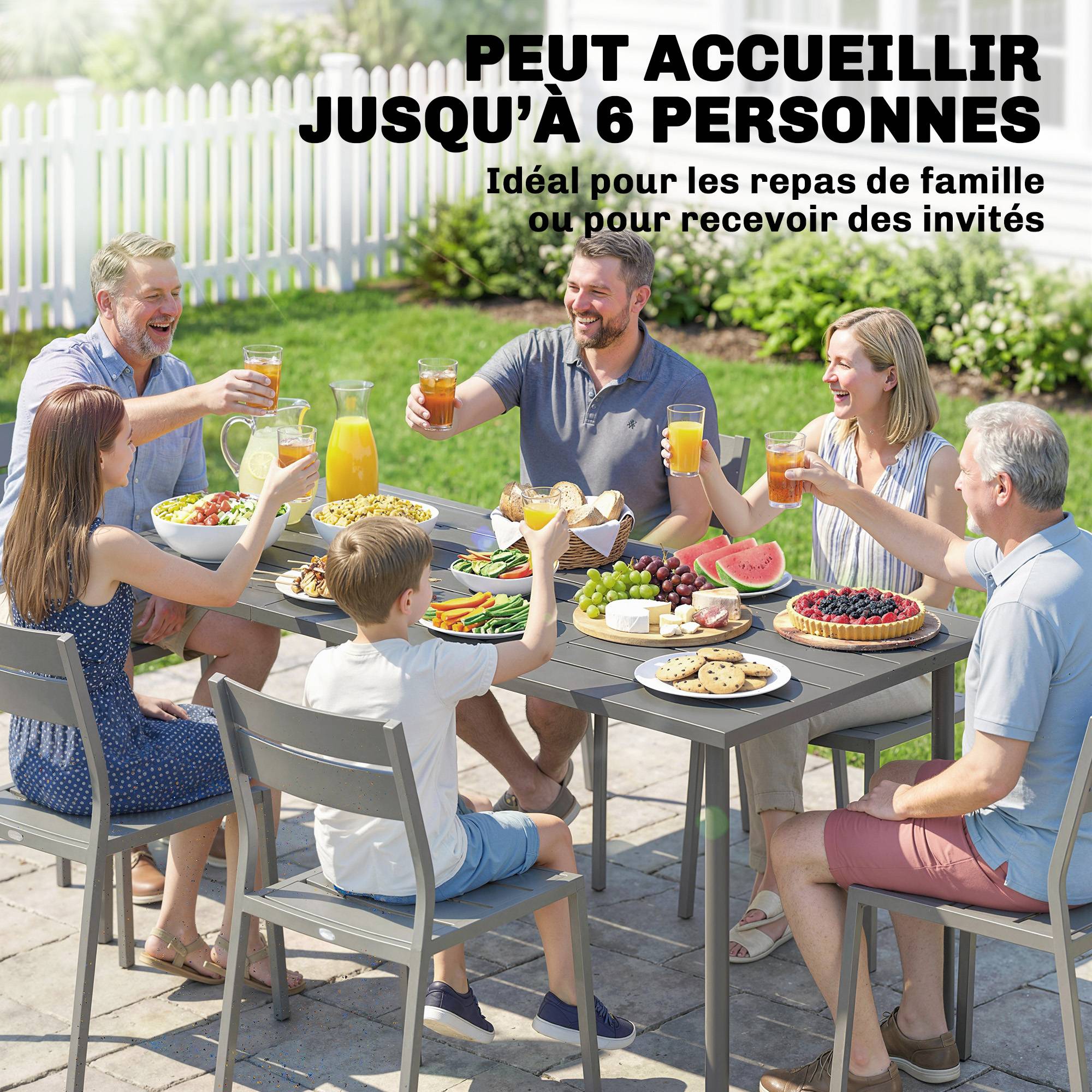 PANGIVO - Table de jardin acier 165 x 80 x 74 cm - PANGIVO - Image 6