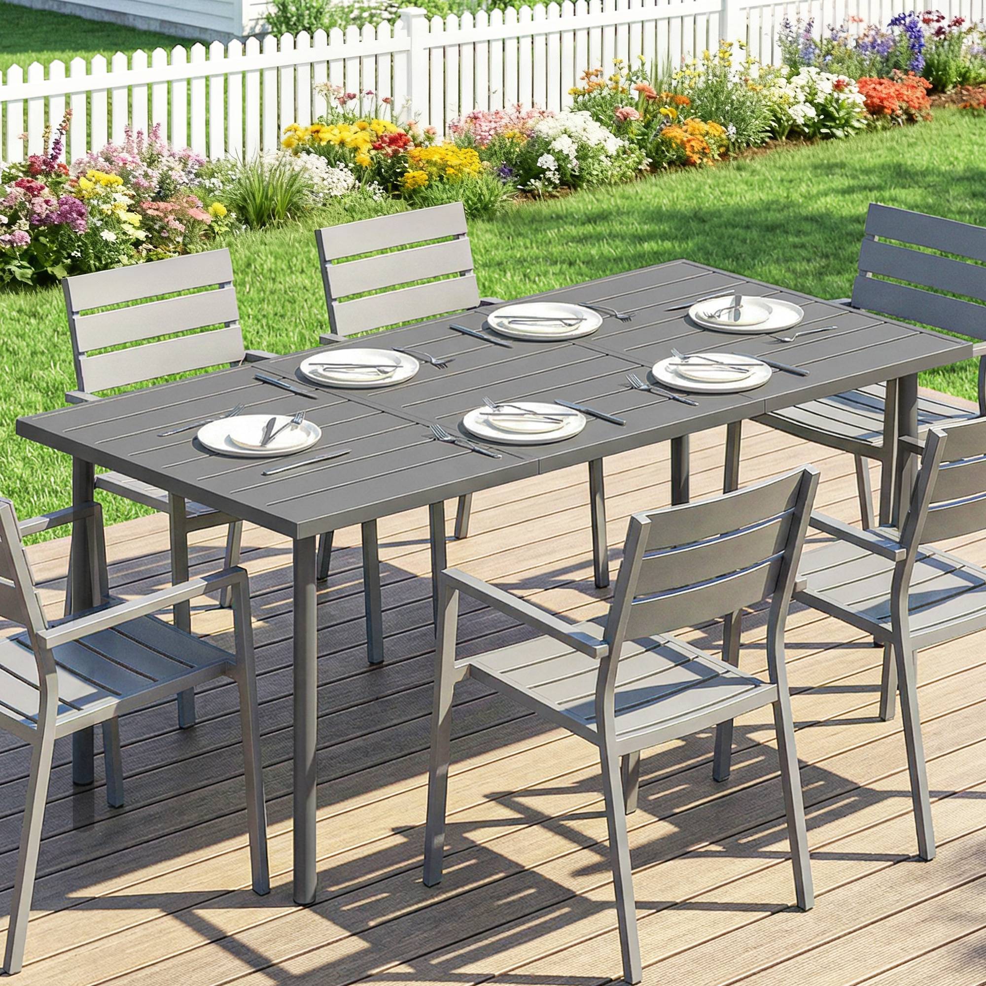 PANGIVO - Table de jardin acier 165 x 80 x 74 cm - PANGIVO - Image 10