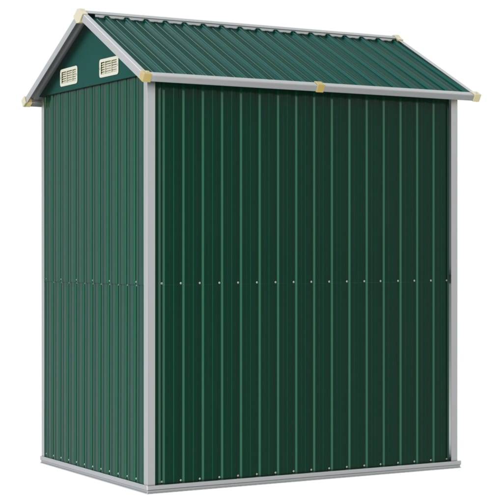 Helloshop26 - Abri de jardin cabane cabanon maison de stockage remise extérieur hangar outils robuste 192 x 152,5 x 237 cm acier galvanisé vert - Imagen 5