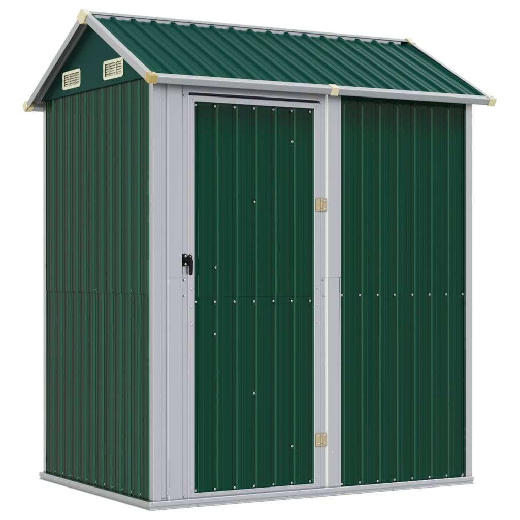 Helloshop26 - Abri de jardin cabane cabanon maison de stockage remise extérieur hangar outils robuste 192 x 152,5 x 237 cm acier galvanisé vert - Imagen 1