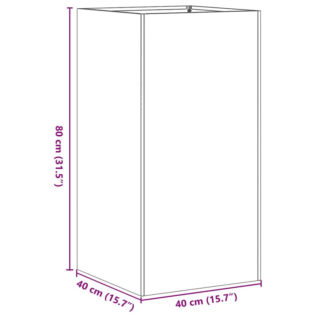 Jardinière acier inoxydable argenté 40 x 40 x 80 cm - PANGIVO - Image 9