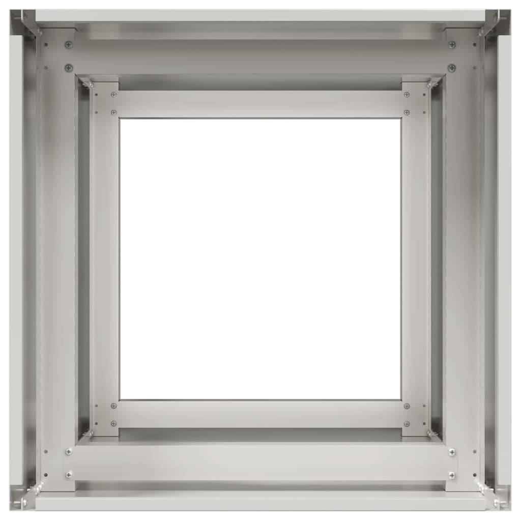 Jardinière acier inoxydable argenté 40 x 40 x 80 cm - PANGIVO - Image 5