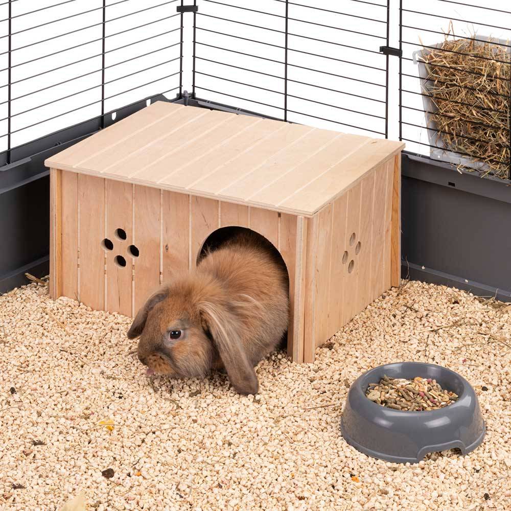 Ferplast - Ferplast Maison Lapin, Accessoire pour Cage Lapin, avec Toit Plat et Trous d'Aération, en Kit de Montage, 37 x 27,7 x h 20 cm, SIN 4647 Niche Maison - Imagen 4