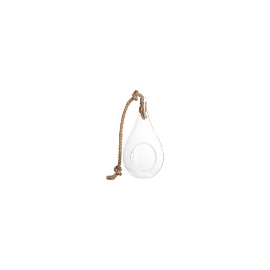 Vase Suspendu & Corde "Goutte" 25cm Transparent - Image 2
