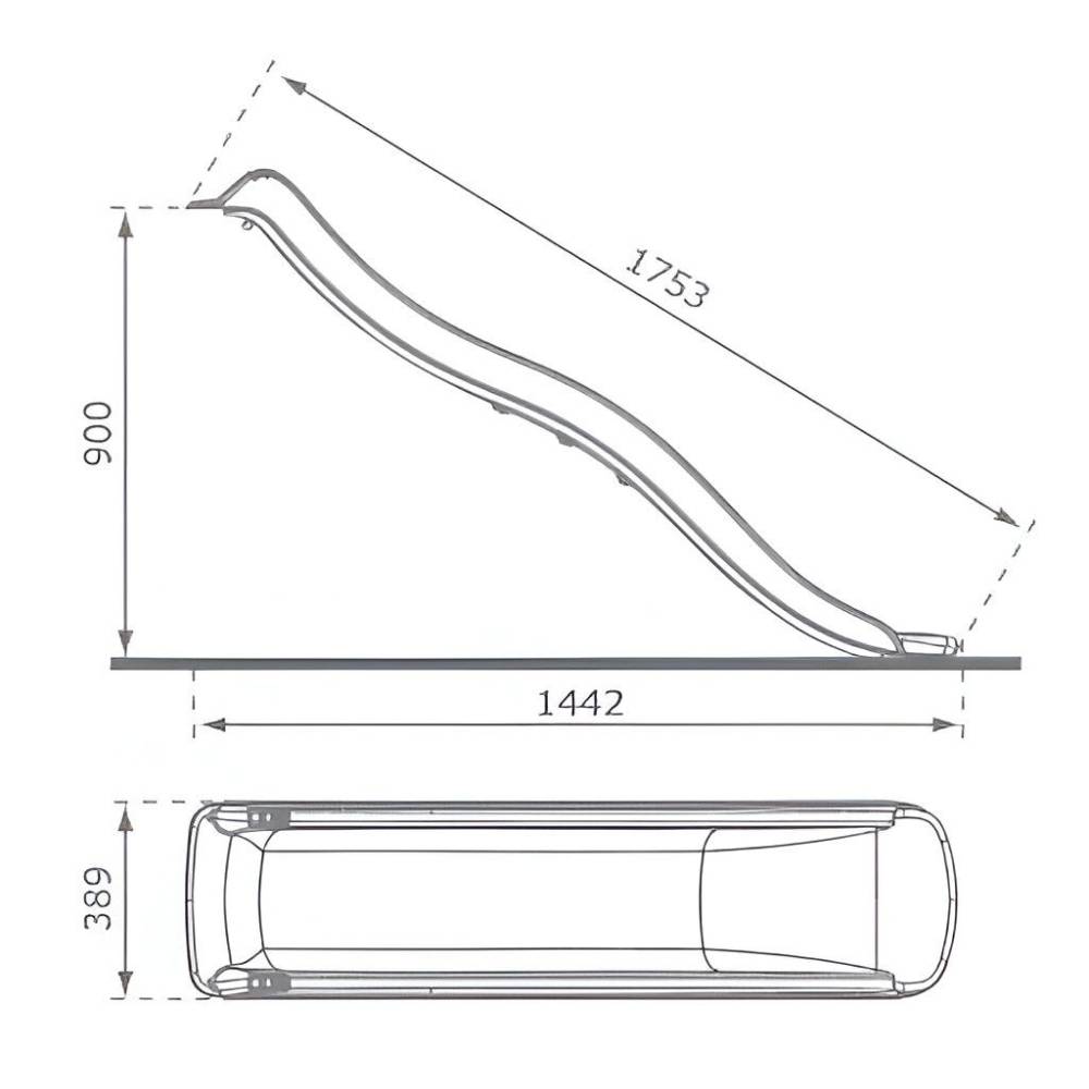 Kbt - Glissière de toboggan avec vague en PEHD Tweeb 175cm - Imagen 3