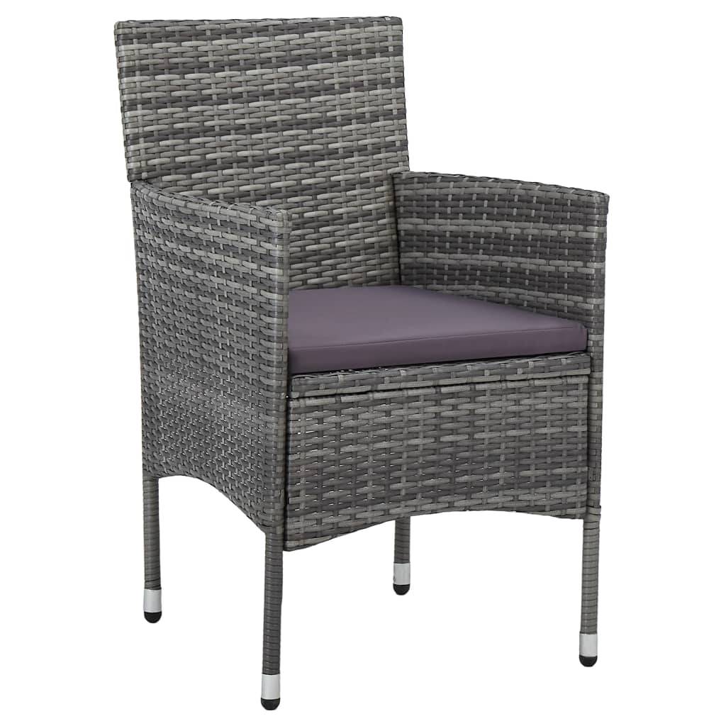 Vidaxl - Chaises à manger de jardin lot de 2 Résine tressée Gris vidaXL 46180 - Imagen 2