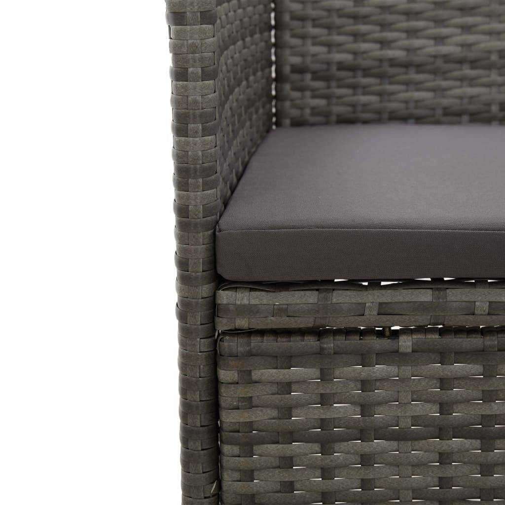 Vidaxl - Chaises à manger de jardin lot de 2 Résine tressée Gris vidaXL 46180 - Imagen 4