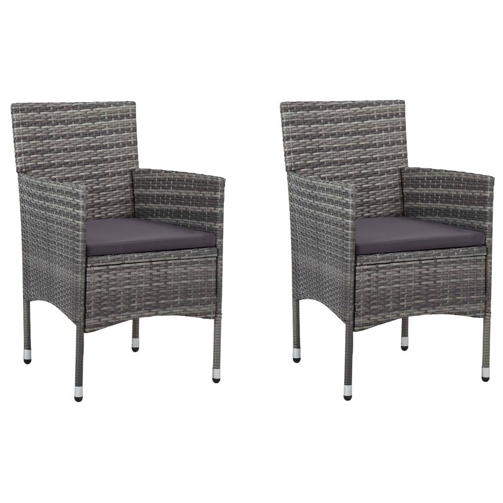 Vidaxl - Chaises à manger de jardin lot de 2 Résine tressée Gris vidaXL 46180 - Imagen 1