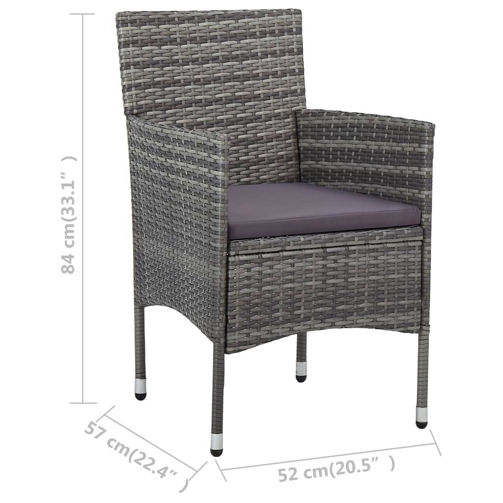 Vidaxl - Chaises à manger de jardin lot de 2 Résine tressée Gris vidaXL 46180 - Imagen 3