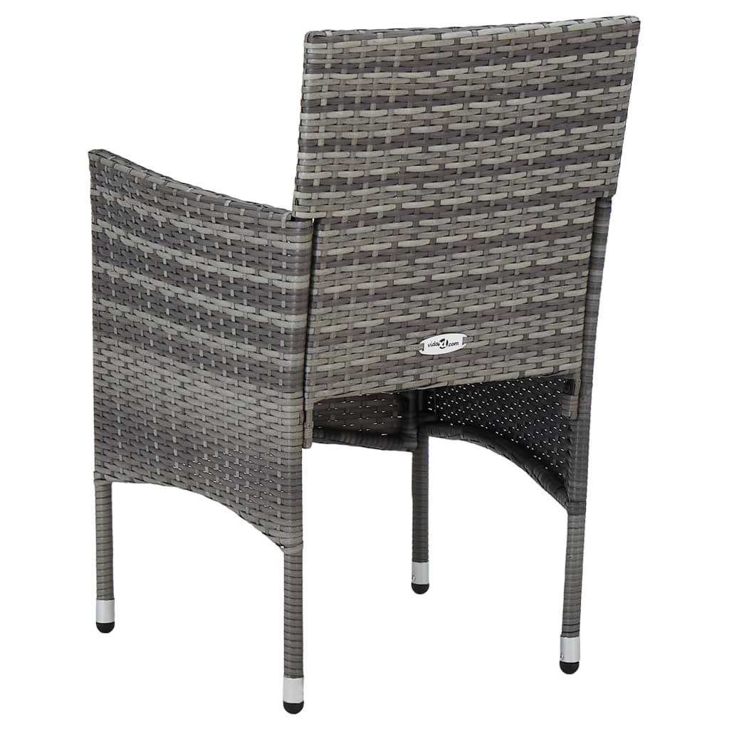 Vidaxl - Chaises à manger de jardin lot de 2 Résine tressée Gris vidaXL 46180 - Imagen 6