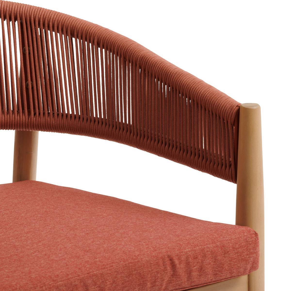 Hesperide - Lot de 2 fauteuils de jardin "Tevio" brique en aluminium traité époxy et acacia Hespéride - Imagen 3