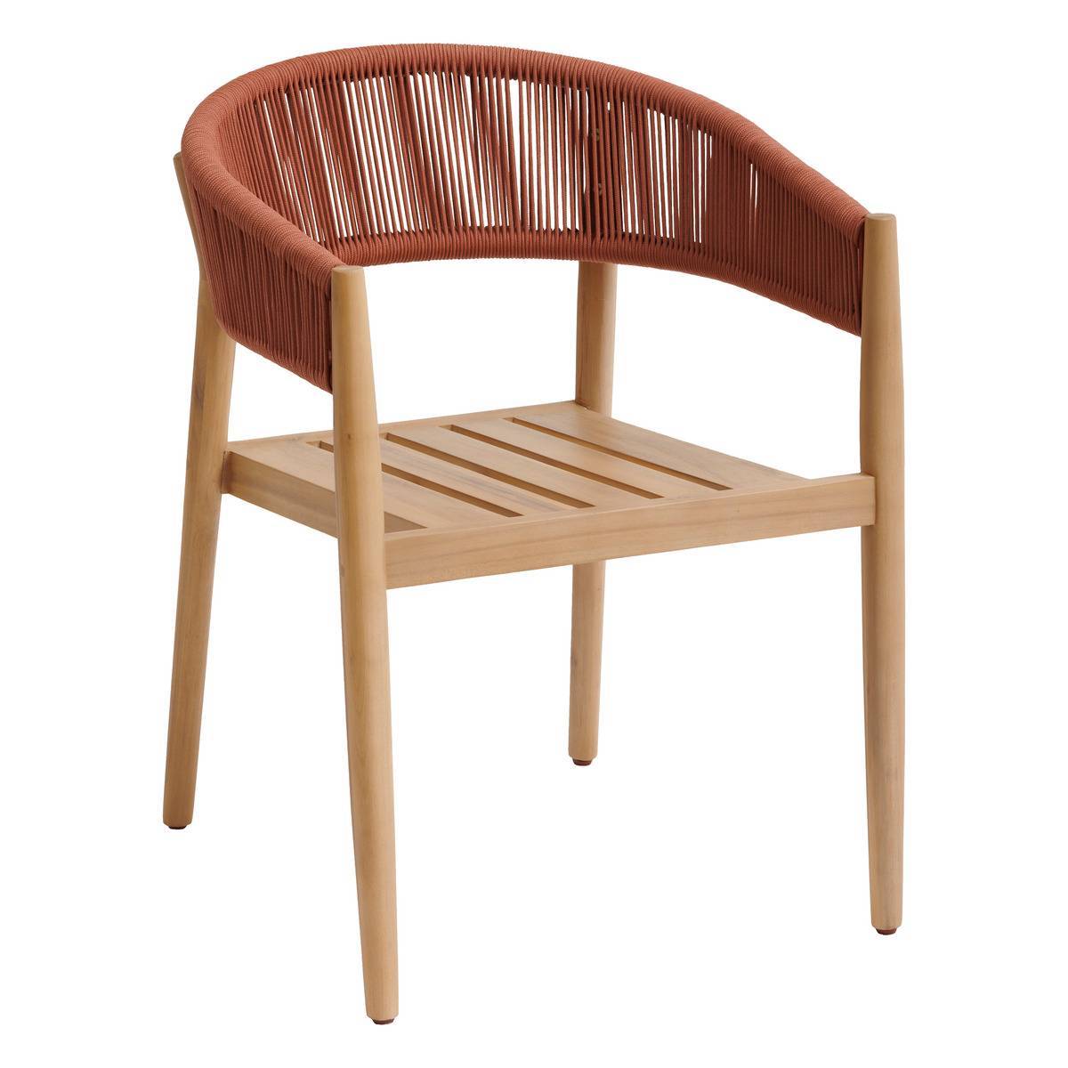 Hesperide - Lot de 2 fauteuils de jardin "Tevio" brique en aluminium traité époxy et acacia Hespéride - Imagen 2