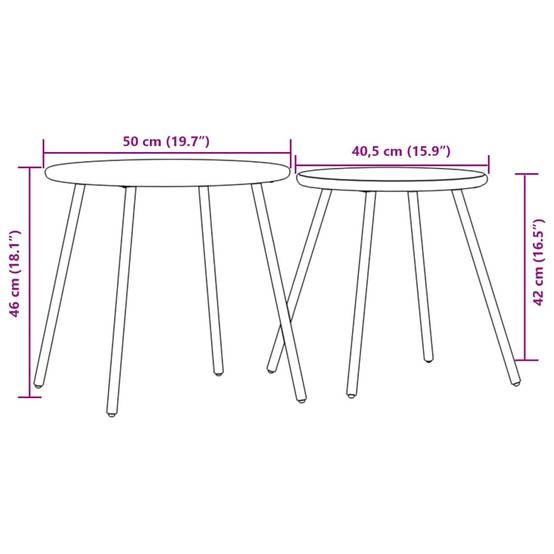 Table bois composite acier noir 50 x 46 cm - Prolenta premium p348.2 - Image 8