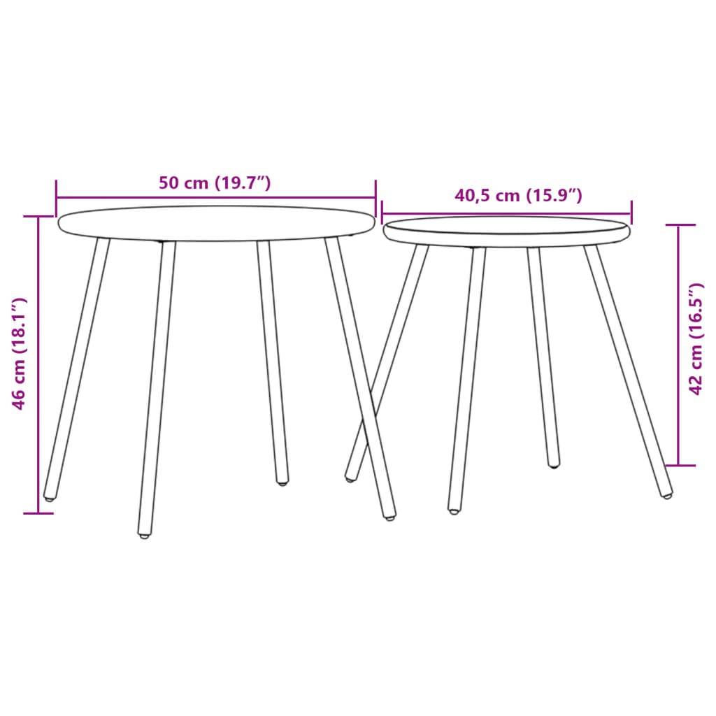 Table bois composite acier noir  50 x 46 cm  - Prolenta premium p348.2 - Image 8