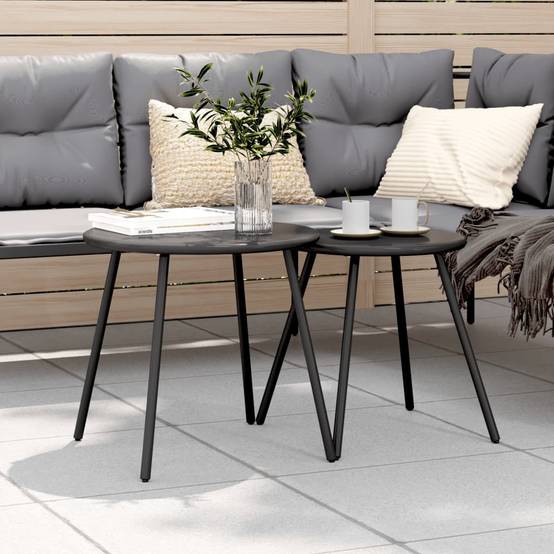 Table bois composite acier noir 50 x 46 cm - Prolenta premium p348.2 - Image 2