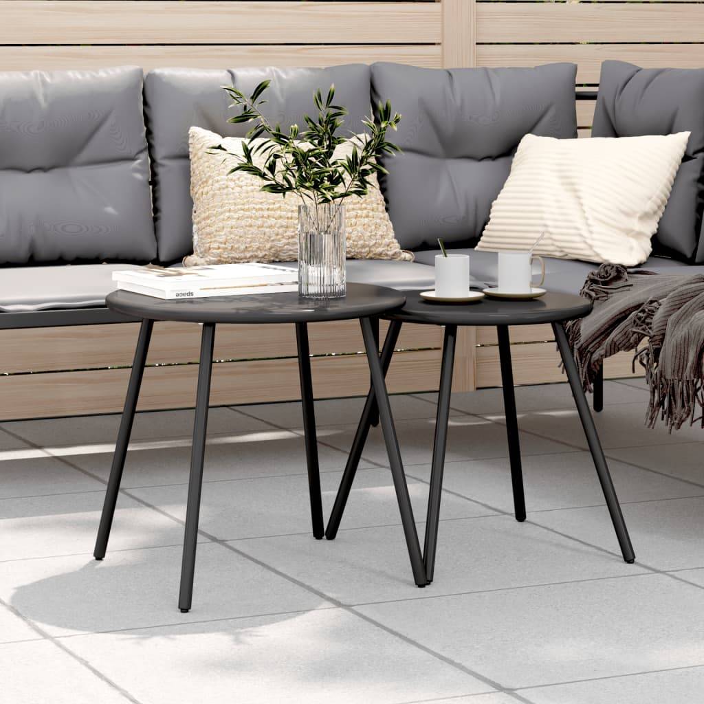 Table bois composite acier noir  50 x 46 cm  - Prolenta premium p348.2 - Image 2
