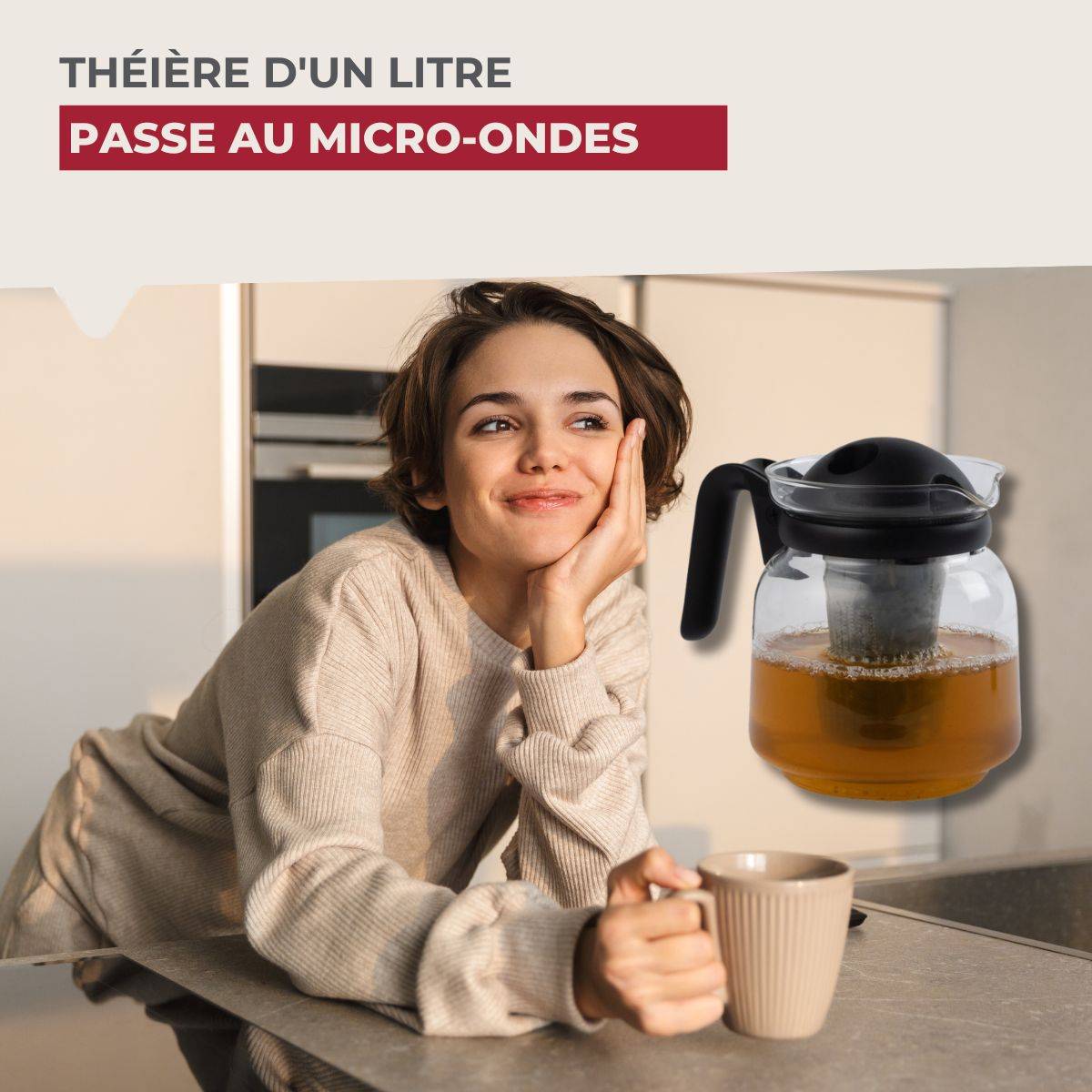 Théière micro-ondable d'un litre Fackelmann - Image 2