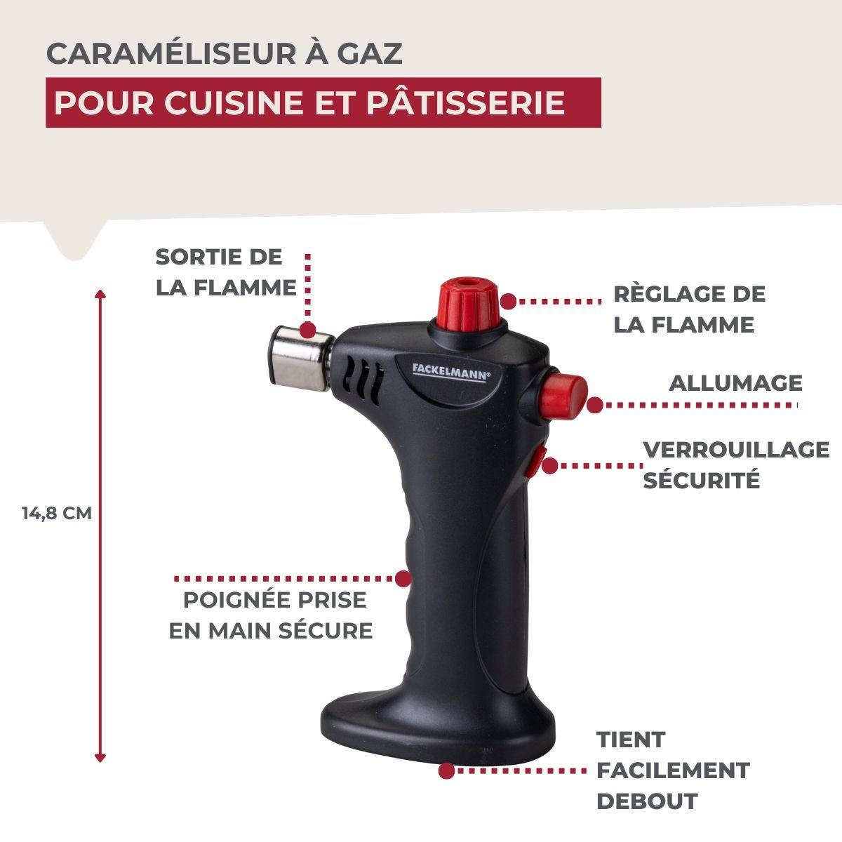 Chalumeau de cuisine à gaz Fackelmann - Image 7