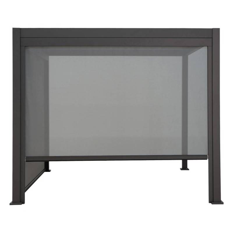 Hesperide - Store pour pergola bioclimatique "Evora" grand modèle 2,7 x 2,3 m en texaline Gris ardoise - Hespéride - Imagen 6