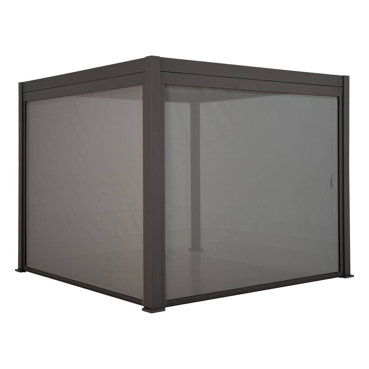 Hesperide - Store pour pergola bioclimatique "Evora" grand modèle 2,7 x 2,3 m en texaline Gris ardoise - Hespéride - Imagen 5
