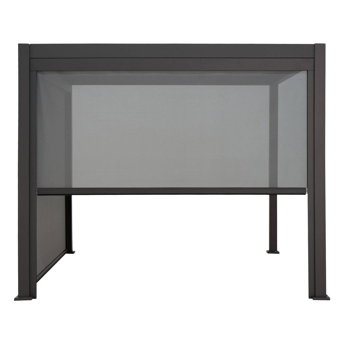 Hesperide - Store pour pergola bioclimatique "Evora" grand modèle 2,7 x 2,3 m en texaline Gris ardoise - Hespéride - Imagen 4