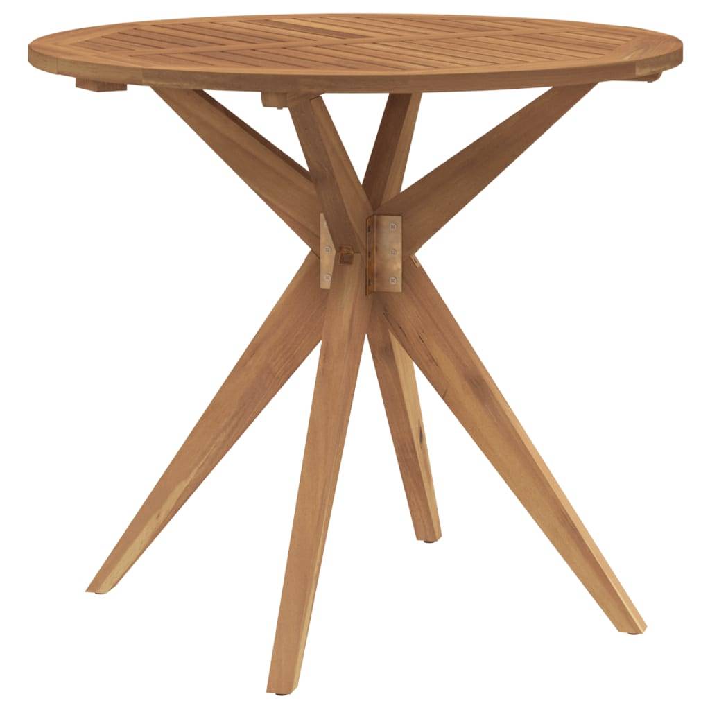 Table de jardin - Table Extérieure - Table De Patio ronde Ø85x75 cm bois d'acacia solide-JU13701 - Image 5