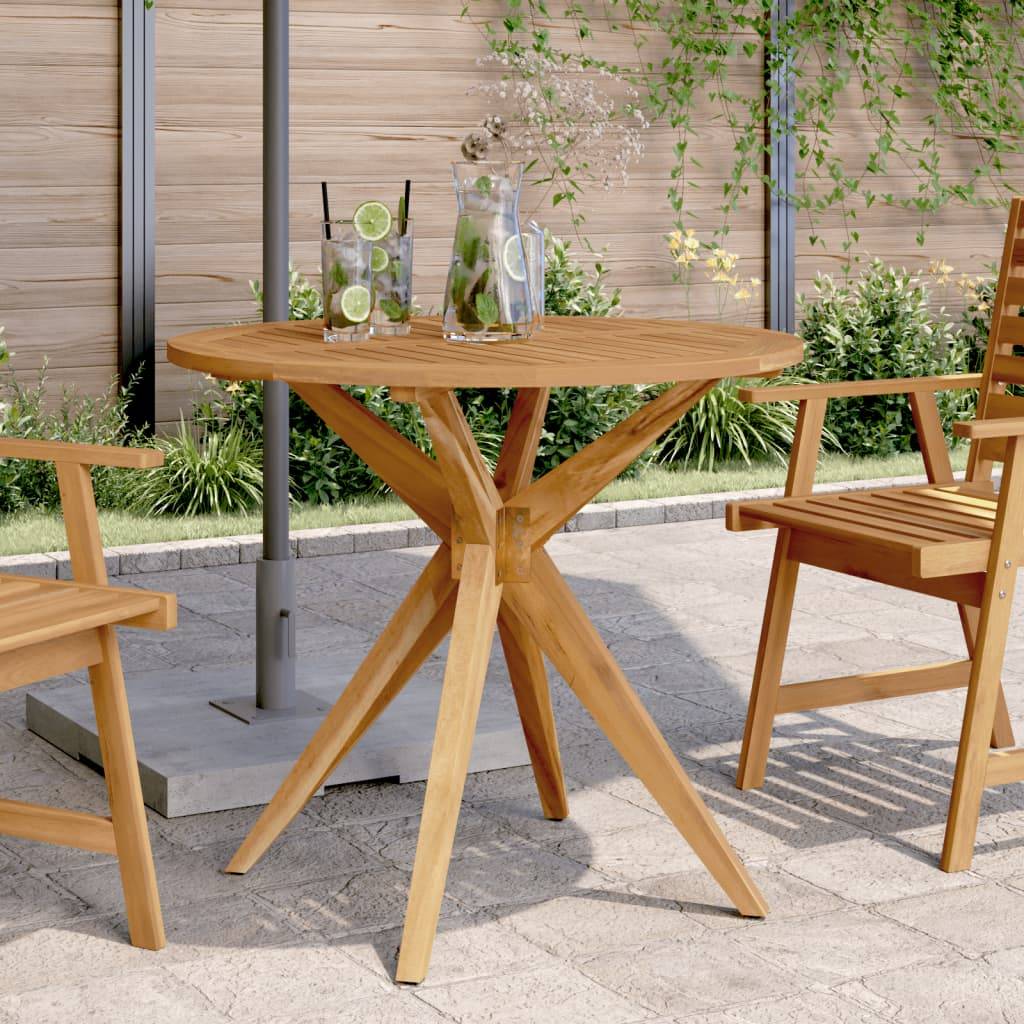 Table de jardin - Table Extérieure - Table De Patio ronde Ø85x75 cm bois d'acacia solide-JU13701 - Image 2
