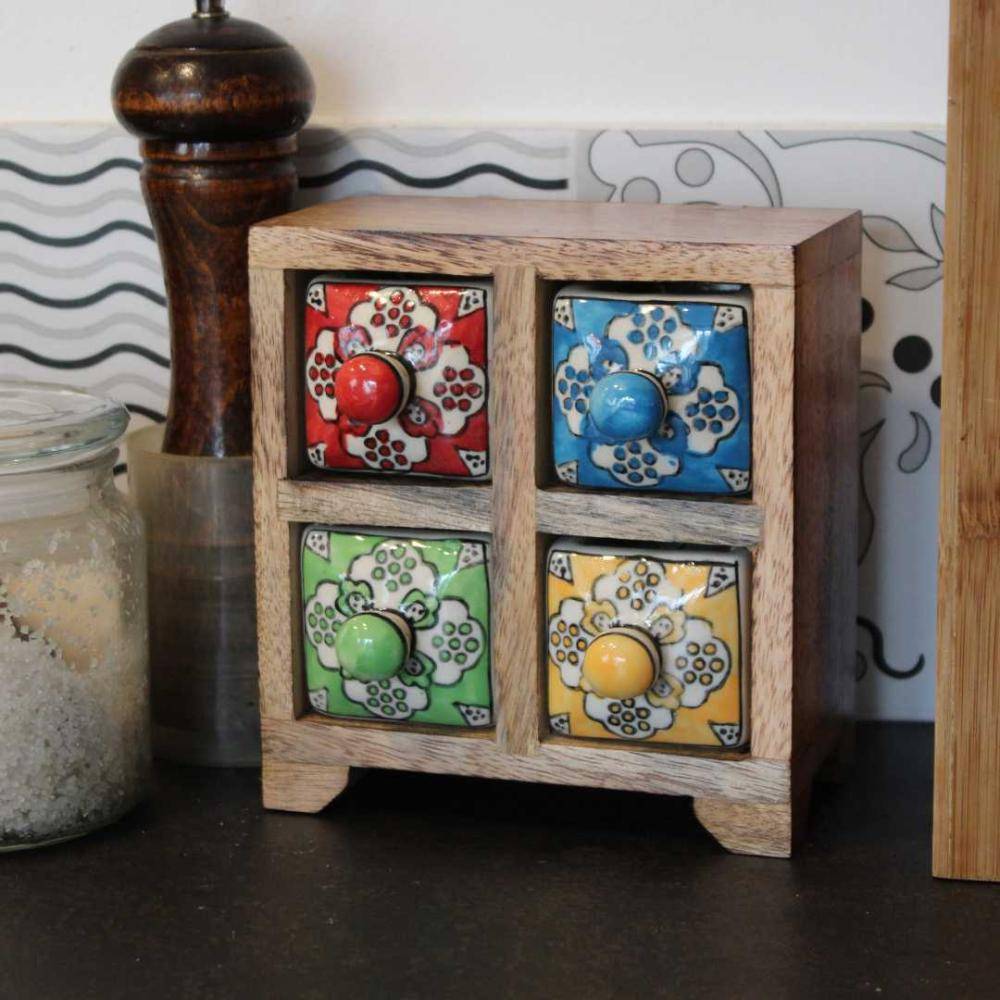 Origen - Petit meuble de rangement 4 tiroirs colorés Origen - Imagen 3