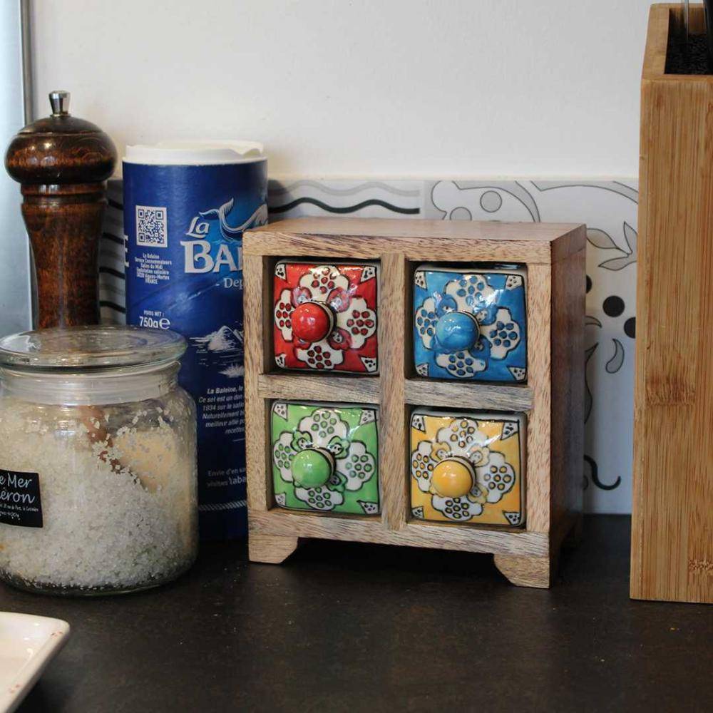 Origen - Petit meuble de rangement 4 tiroirs colorés Origen - Imagen 2