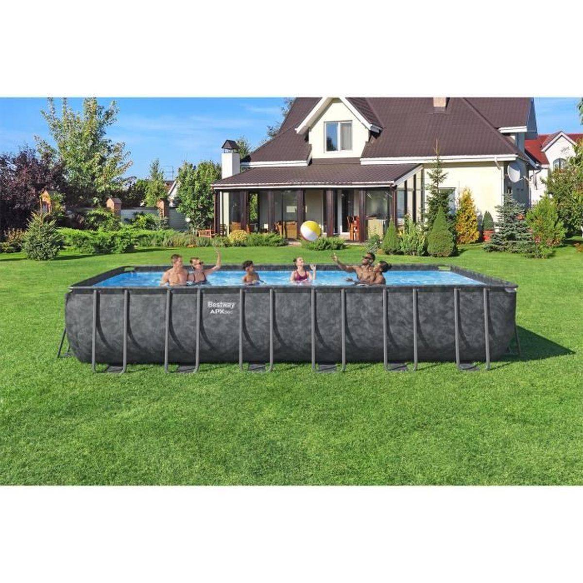Bestway - Piscine hors-sol rectangulaire 732 x 366 x 132 cm, Tritech bleu, filtration à sable 5,7 m3/h - Bestway - Image 2