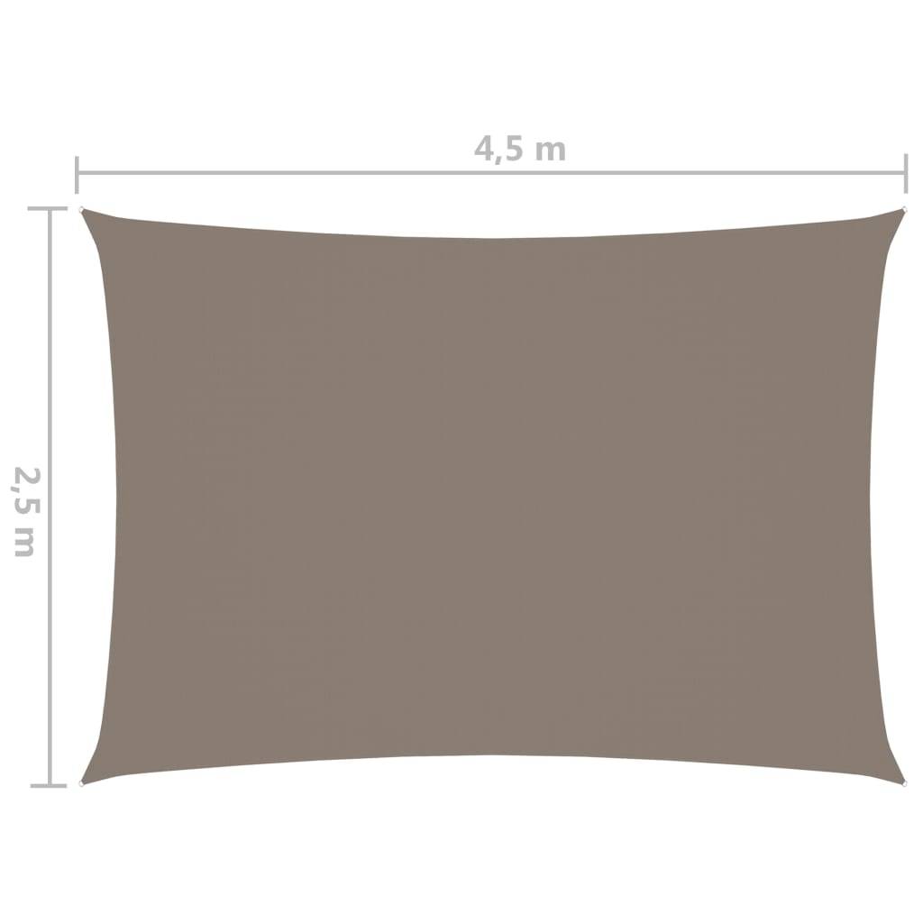 Helloshop26 - Voile toile d'ombrage parasol tissu oxford rectangulaire 2,5 x 4,5 m taupe - Imagen 6