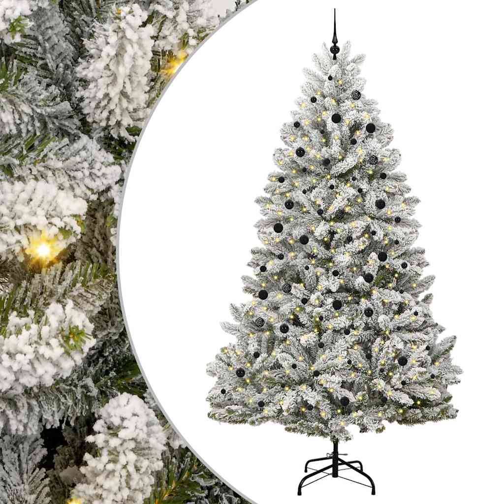 ComfortXL - Très Grand Sapin de Noël Floqué 300 cm, Prêt à Poser avec Lumières LED et 120 Décorations – ComfortXL Outdoor Living - Image 2