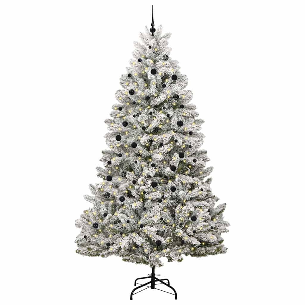 ComfortXL - Très Grand Sapin de Noël Floqué 300 cm, Prêt à Poser avec Lumières LED et 120 Décorations – ComfortXL Outdoor Living - Image 3