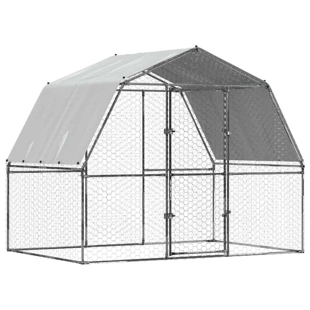 Vidaxl - Cage à poules avec toit et porte argenté acier galvanisé vidaXL 3294910 - Image 2