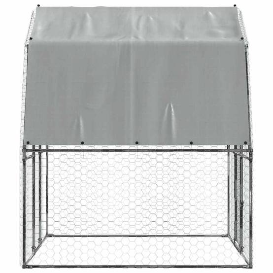 Vidaxl - Cage à poules avec toit et porte argenté acier galvanisé vidaXL 3294910 - Image 6