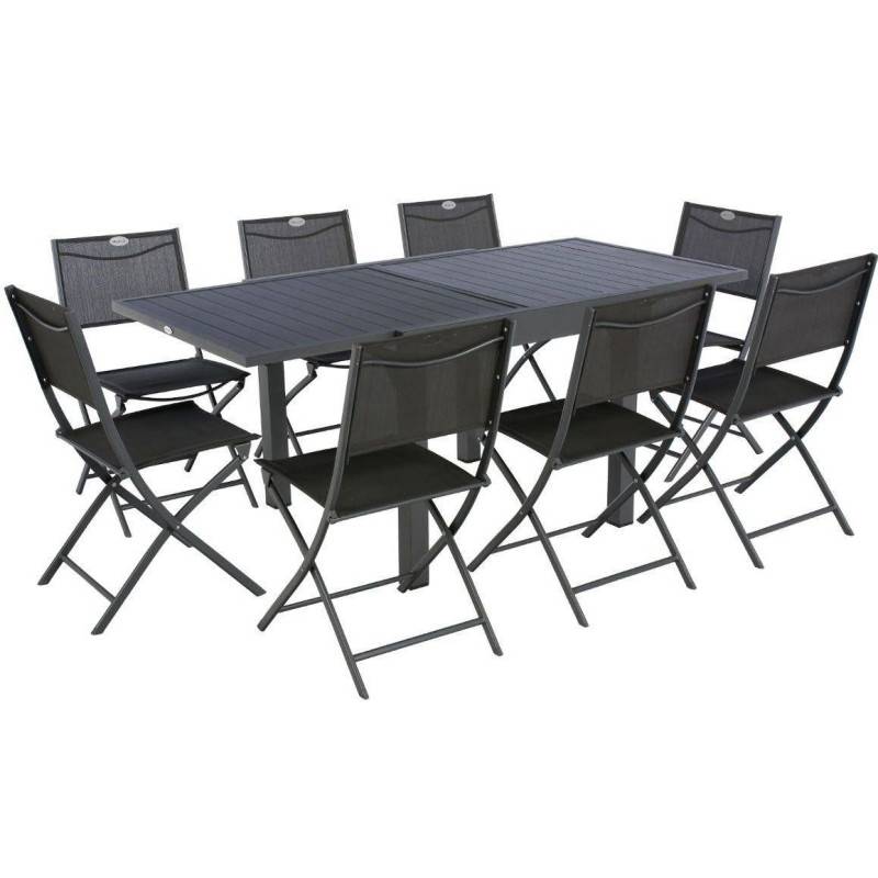 Hesperide - Table de jardin extensible "Piazza" graphite 8 places en aluminium traité époxy - Hespéride - Imagen 6