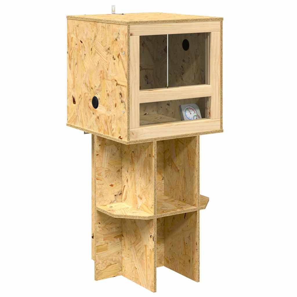 Terrarium Tour Bois OSB pour Reptiles et Amphibiens Porte en Verre 40x40x90 cm Marron - ComfortXL Outdoor Living - Image 2