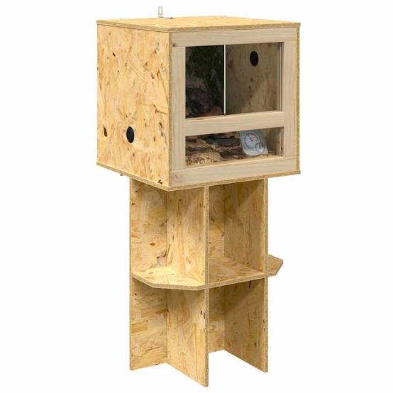 Terrarium Tour Bois OSB pour Reptiles et Amphibiens Porte en Verre 40x40x90 cm Marron - ComfortXL Outdoor Living - Image 3