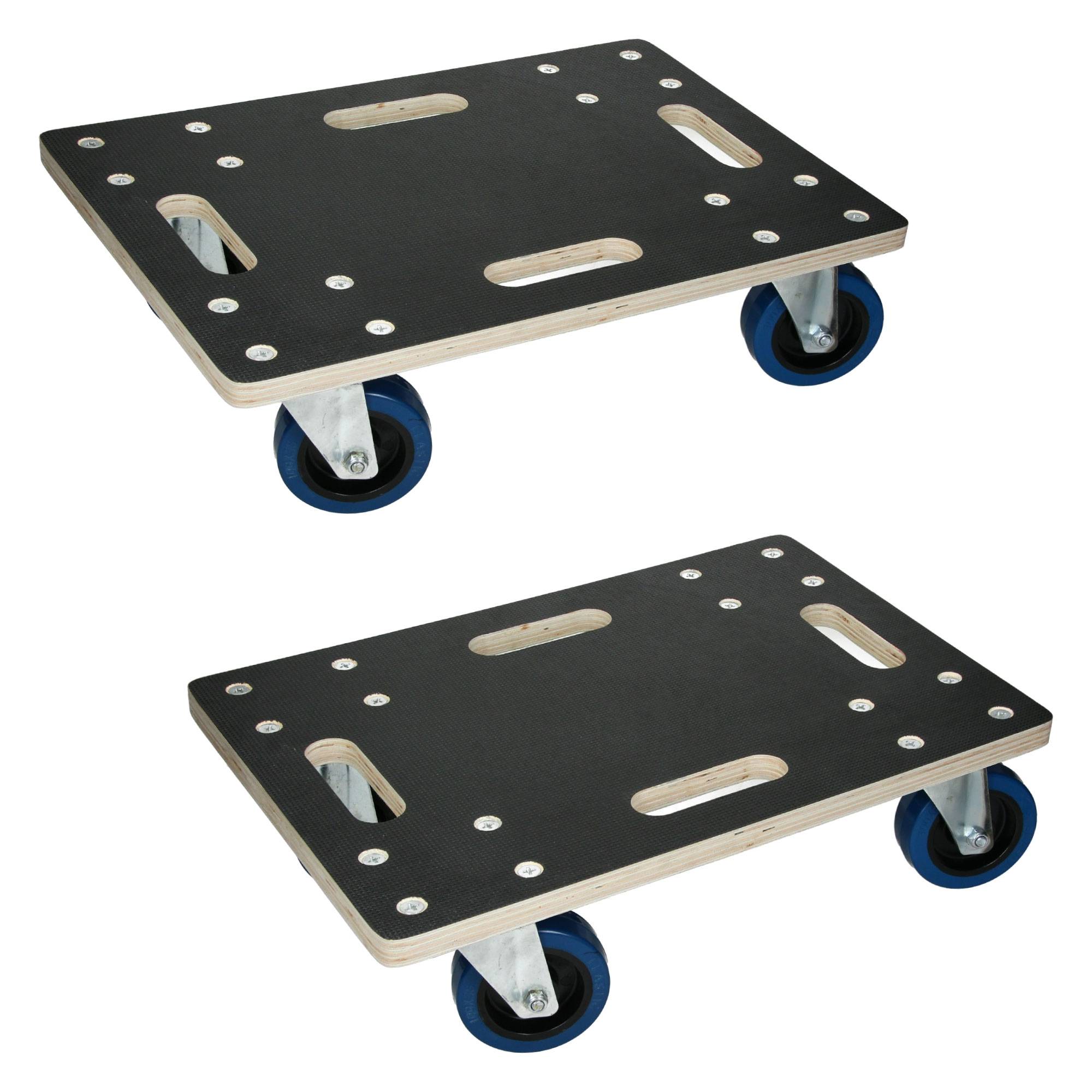 Ecd-Germany - Lot de 2 chariots de transport 35x50 cm capacité 800 kg plateau contreplaqué surface antidérapante roulettes en PP idéal pour meubles et déménagement - Imagen 1