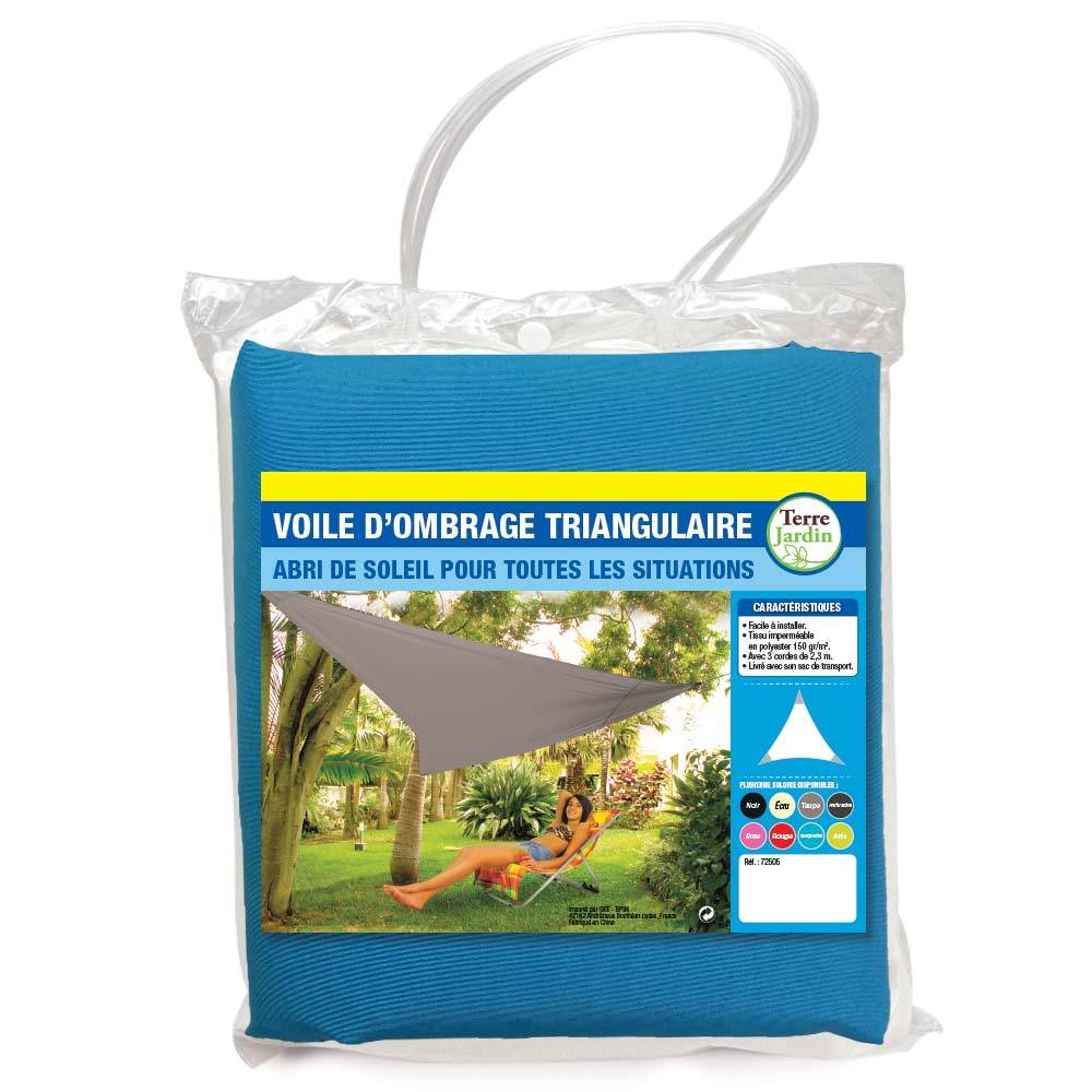 Terre Jardin - Voile d'ombrage triangulaire 3.6 mètres Turquoise - Imagen 1