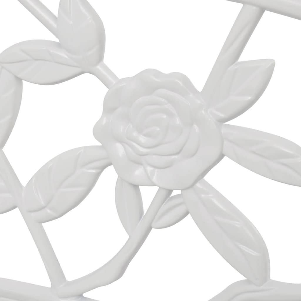 Helloshop26 - Banc de jardin meuble de patio d'extérieur terrasse 100 x 54 x 80 cm aluminium coulé blanc - Imagen 3