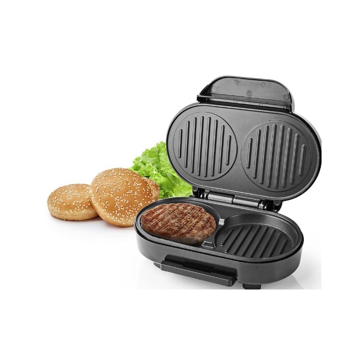 Appareil à Hamburger électrique 1000W 10.5Cm Revêtement anti adhésif NEDIS - Imagen 1
