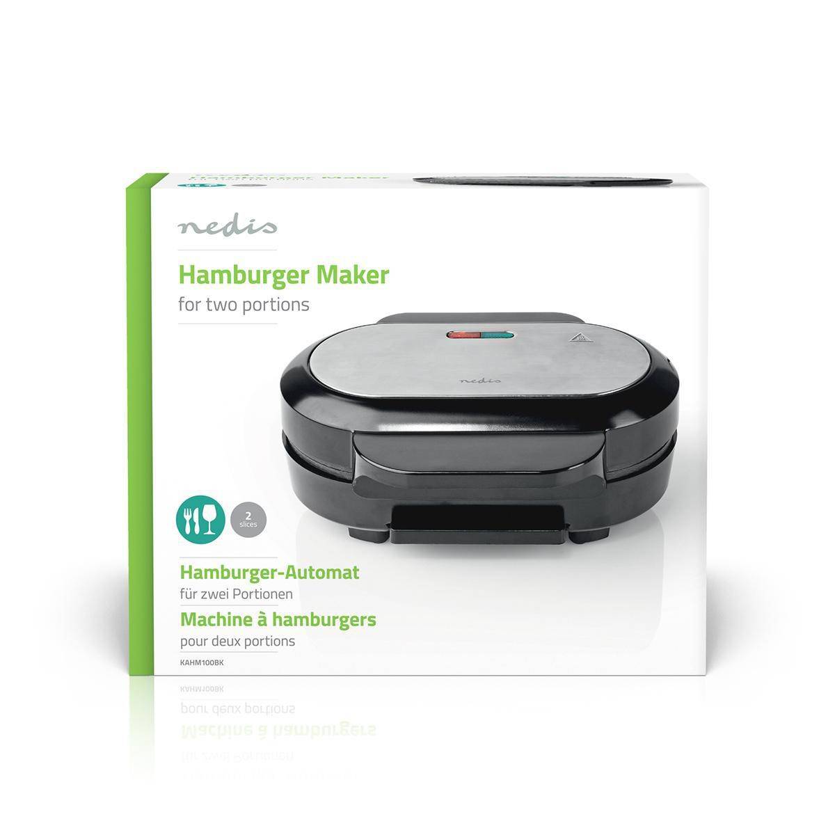 Appareil à Hamburger électrique 1000W 10.5Cm Revêtement anti adhésif NEDIS - Imagen 6