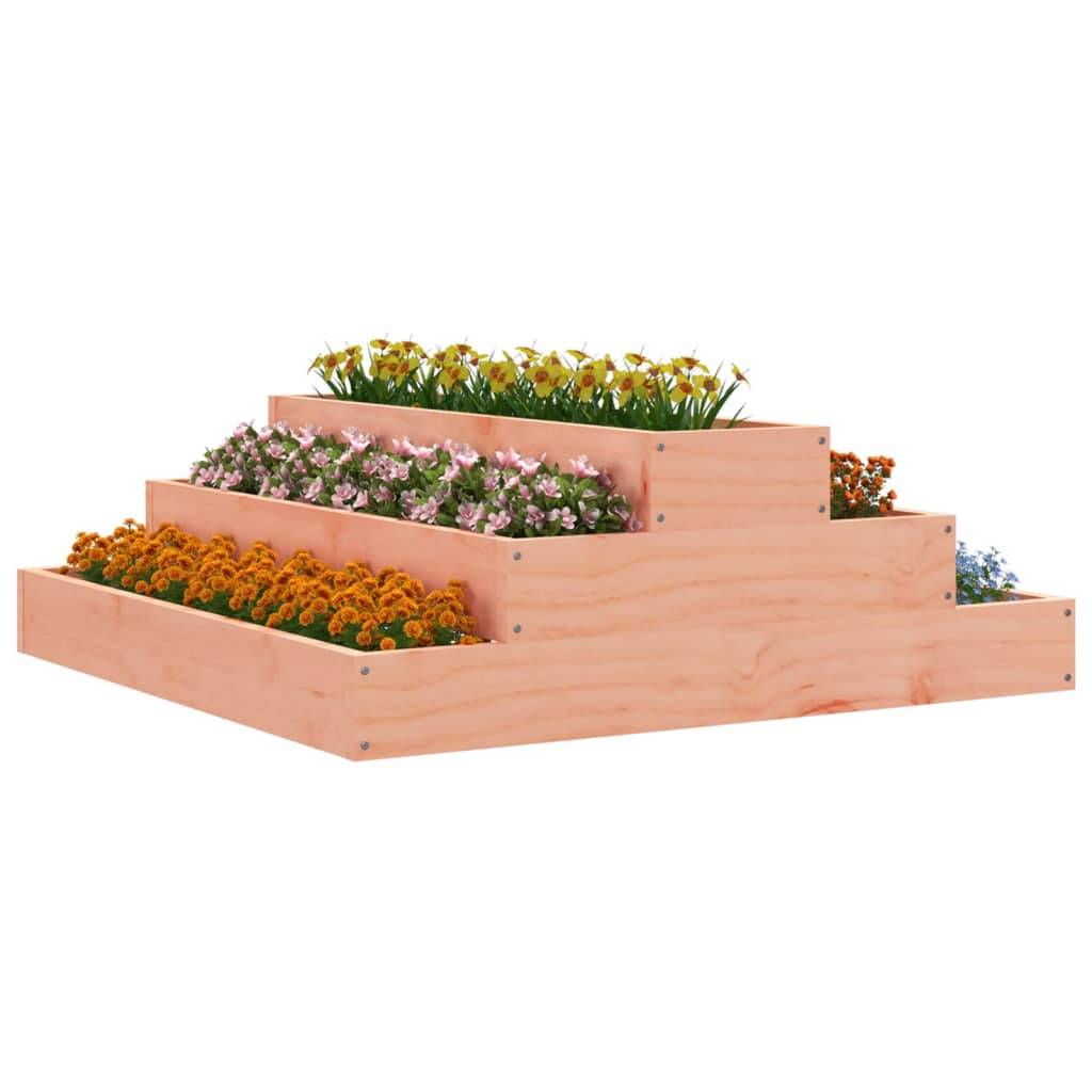 Carré potager surélevé 3 niveaux bois Douglas pour jardin 80x80x27 cm – ComfortXL Outdoor Living - Image 3