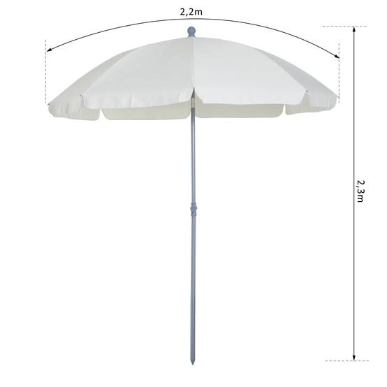 Outsunny - Parasol inclinable octogonal jardin/plage Ø2m sac transport inclus métal/polyester crème - Outsunny - Image 3