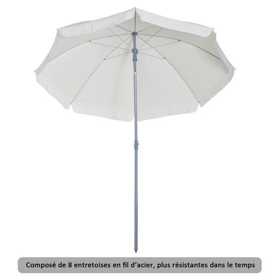Outsunny - Parasol inclinable octogonal jardin/plage Ø2m sac transport inclus métal/polyester crème - Outsunny - Image 9