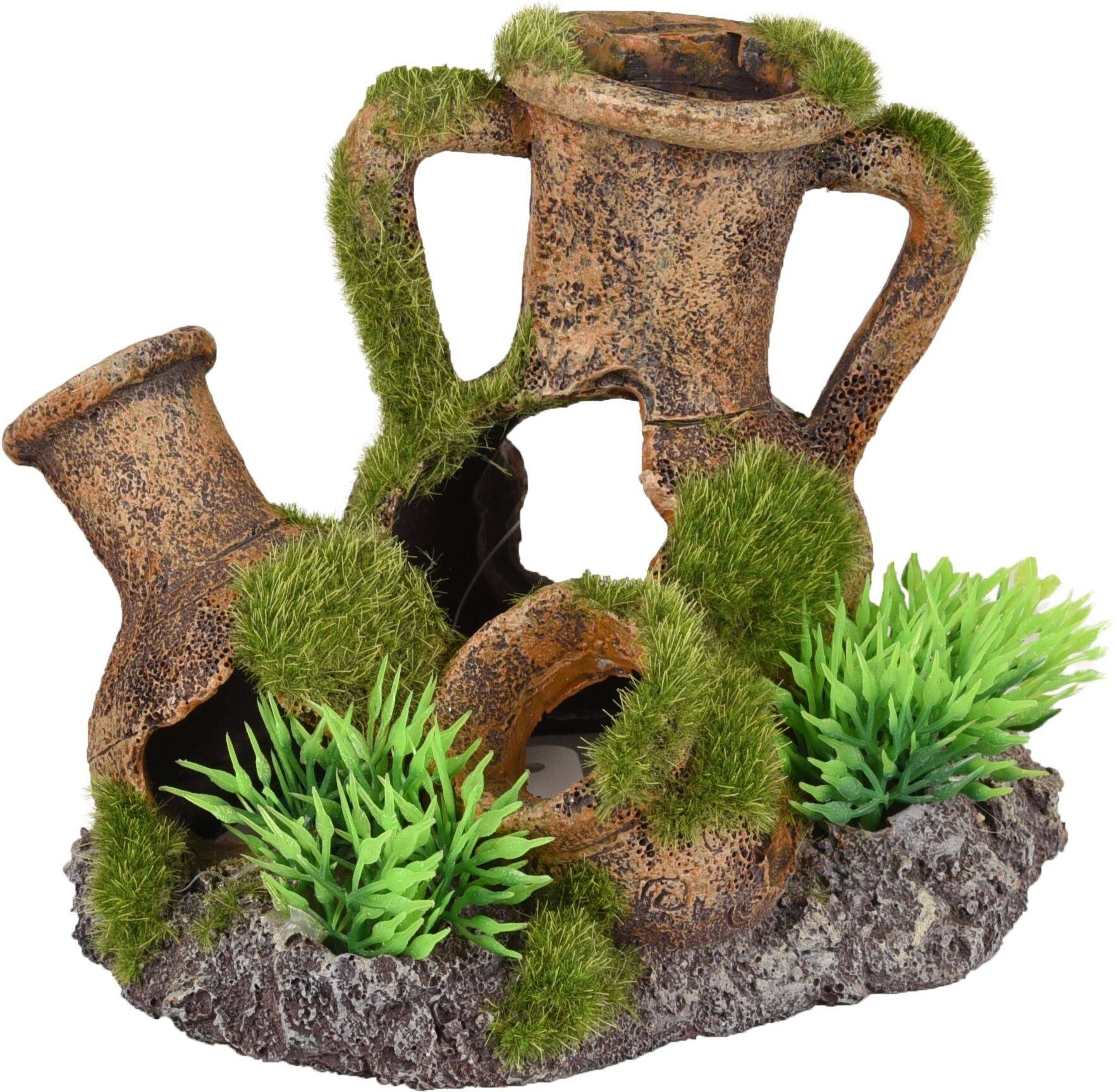 Décoration aquarium amphores empilées cachettes effet mousse 10 cm - Image 1
